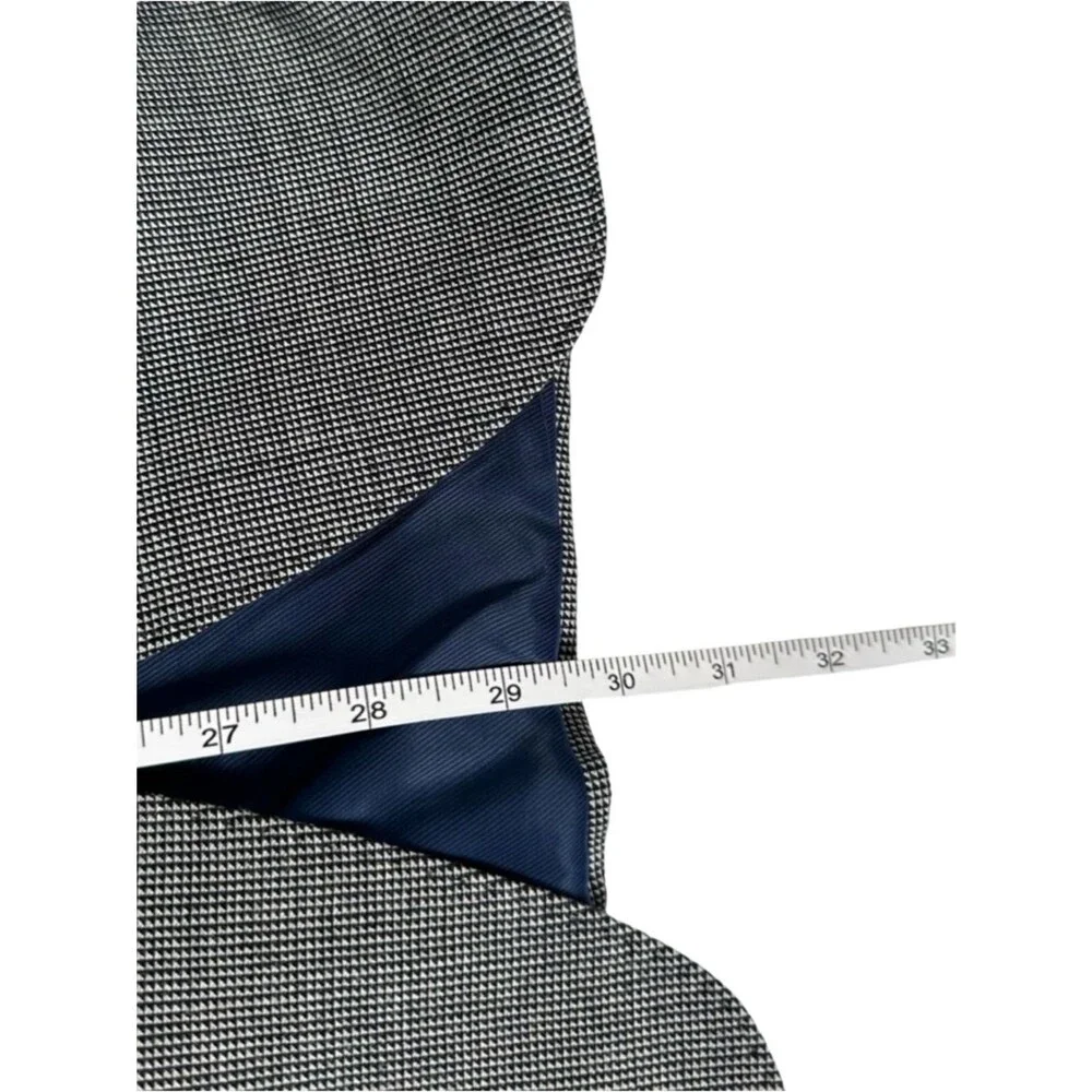 Saks Fifth Avenue Black White Slim Fit Silk Wool Sport Coat Formal Blazer 40R
